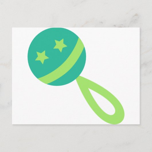 groene baby rammelaar briefkaart (Voorkant)