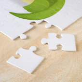 groene baby schattige dinosauruscartoon legpuzzel (Zijkant)