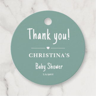 Groene baby shower bedankjes labels