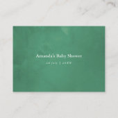 Groene baby shower display shower informatiekaartje (Achterkant)