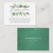 Groene baby shower display shower informatiekaartje (Voorkant / Achterkant)