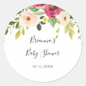 Groene baby shower favor klassieke ronde sticker (Voorkant)