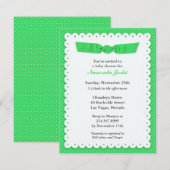 Groene Baby shower Flat Invitation Kaart (Voorkant / Achterkant)