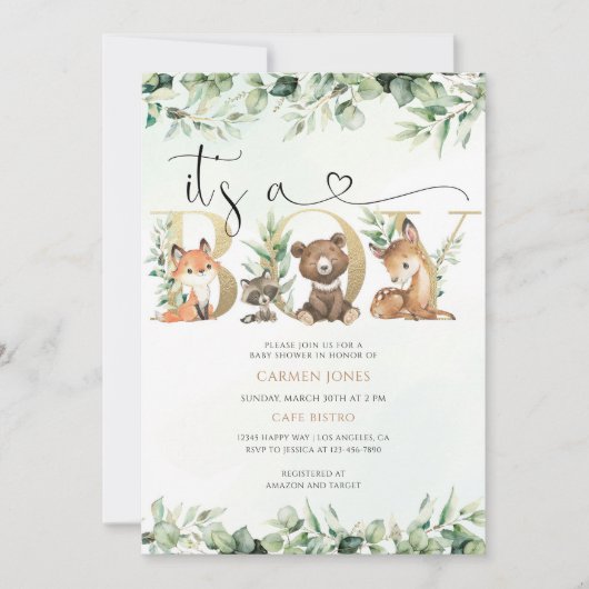 Groene baby shower kaart (Voorkant)