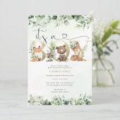 Groene baby shower kaart (Staand voorkant)