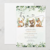 Groene baby shower kaart (Voorkant / Achterkant)