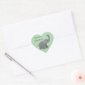 groene baby shower olifant hart sticker (Envelop)