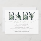 Groene baby shower uitnodiging (Voorkant)