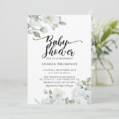 Groene baby shower uitnodigingen (Staand voorkant)