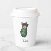 Groene Baby Swaddle Douche Papieren beker (Voorkant)