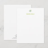 Groene Baby Turtle Stationery Persoonlijke Note Ka Notitiekaartje (Voorkant / Achterkant)