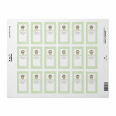 Groene Baby Uil op Boek Gift Bookplate Label (Full Sheet)