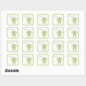 Groene Baby Vierkante Sticker (Vel)