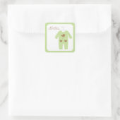 Groene Baby Vierkante Sticker (Tas)