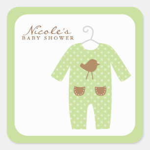 Groene Baby Vierkante Sticker