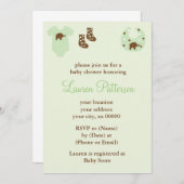 Groene babykleding Neutraal Baby shower Kaart (Voorkant / Achterkant)