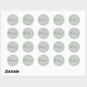 Groene babymeisje script modern hart dank je wel ronde sticker (Vel)
