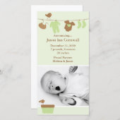 Groene babywas geboorteaankondiging aankondiging (Voorkant / Achterkant)