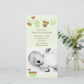 Groene babywas geboorteaankondiging aankondiging (Staand voorkant)