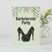 Groene Bachelorette Party-uitnodiging met RSVP-inf Kaart (Staand voorkant)