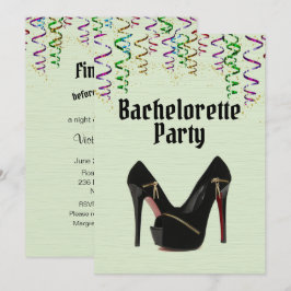 Groene Bachelorette Party-uitnodiging met RSVP-inf Kaart