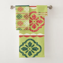 Groene badhanddoekenset  bad handdoek