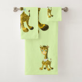 Groene badhanddoekset Baby Giraffe - Kies kleur Bad Handdoek (Insitu)