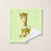 Groene badhanddoekset Baby Giraffe - Kies kleur Bad Handdoek (Wasdoekje)