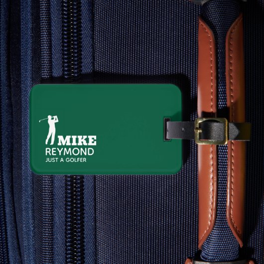 Groene bagagelabel voor een golfer (Voorkant Insitu 4)