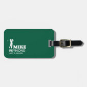 Groene bagagelabel voor een golfer (Voorkant horizontaal)