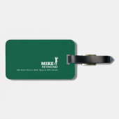 Groene bagagelabel voor een golfer (Achterkant horizontaal)