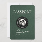 Groene Bahama's Paspoort Uitnodiging voor het Huwe (Achterkant)