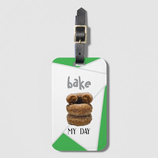 Groene bak mijn dag bagagelabel (Voorkant (verticaal))