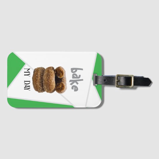 Groene bak mijn dag bagagelabel (Voorkant (horizontaal))