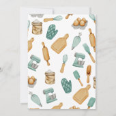 Groene bakker bakgereedschap patroon verjaardag kaart (Achterkant)