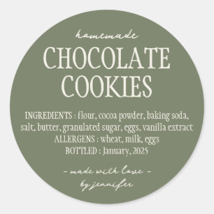 Groene Bakkerij Food Cottage Law Ingrediënten Ronde Sticker