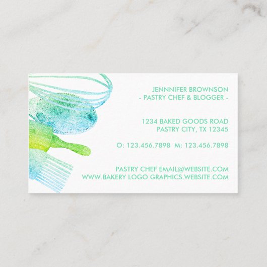 Groene bakkersbakkerij in de bakkersindustrie visitekaartje (Achterkant)