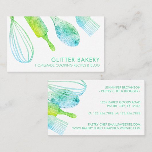 Groene bakkersbakkerij in de bakkersindustrie visitekaartje (Voorkant / Achterkant)