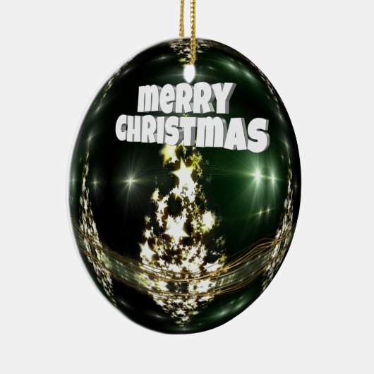 Groene bal Kerstmis Keramisch Ornament (Rechts)