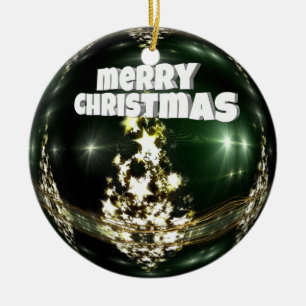 Groene bal Kerstmis Keramisch Ornament