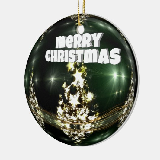 Groene bal Kerstmis Keramisch Ornament (Links)