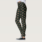 Groene Bali Stijl Evil Gargoyle Open Mond Tong Leggings (Links)