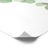 Groene ballon eucalyptus baby shower welkomstteken poster (Hoek)