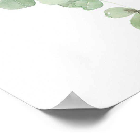 Groene ballon eucalyptus baby shower welkomstteken poster (Hoek)