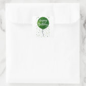 Groene ballon Happy Birthday Design Vierkante Sticker (Tas)