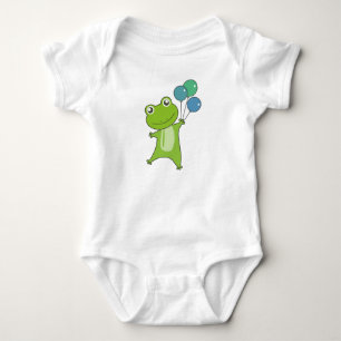Groene ballonnen grap kikkers kinderen romper