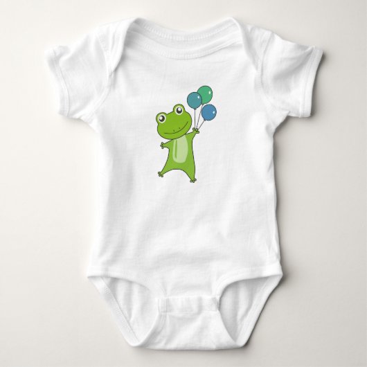Groene ballonnen grap kikkers kinderen romper (Voorkant)