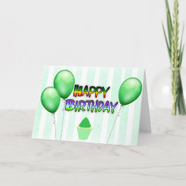 Groene ballonnen Happy Birthday Kaart