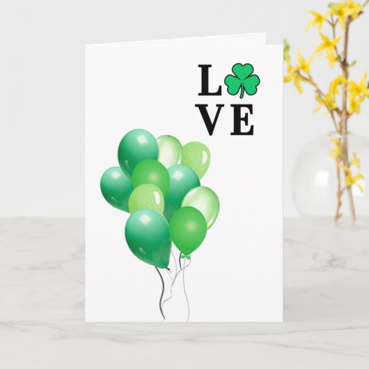 Groene ballonnen IK HOU VAN Ierland Multifunctione Kaart (Gele Bloem)