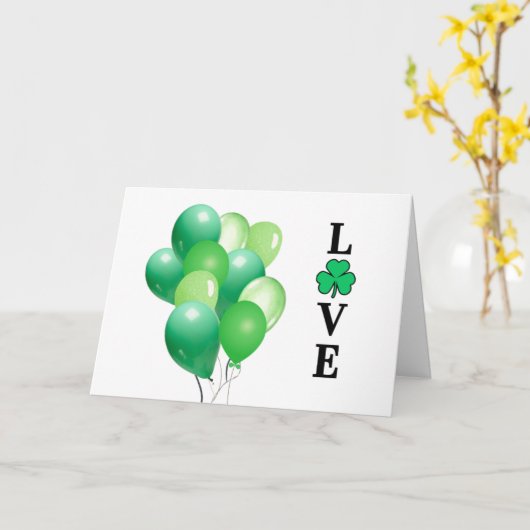 Groene ballonnen IK HOU VAN Ierland Multifunctione Kaart (Gele Bloem)